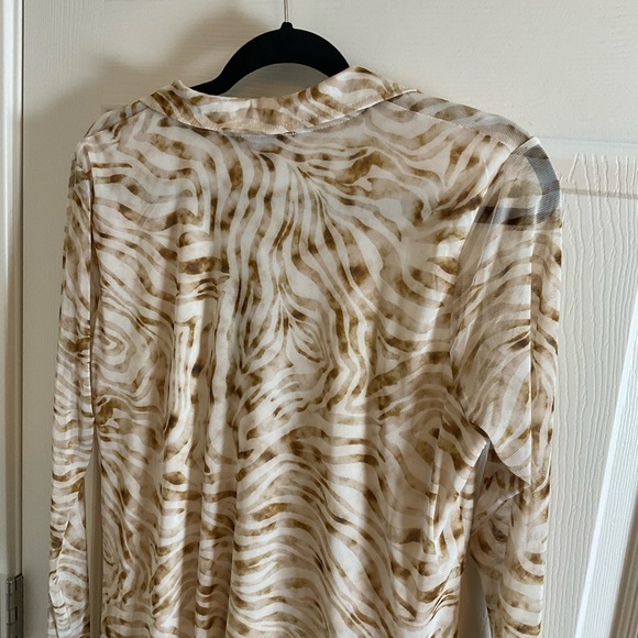 Jane+Delancey Elegant Cream and Brown Women's Top size large - Picture 5 of 8